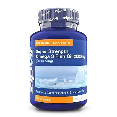 Omega 3 Fish Oil 2000mg EPA 660mg DHA 440mg Per Daily Serving. 120 Capsules • £10.49