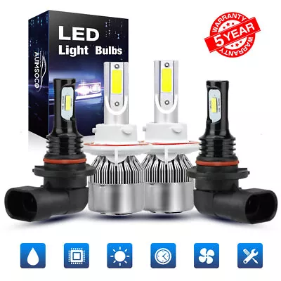 For Ford Mustang 2005-2012 6500K LED Headlight Hi/Lo + Fog Lights Bulbs Kit 4Pcs • $33.99