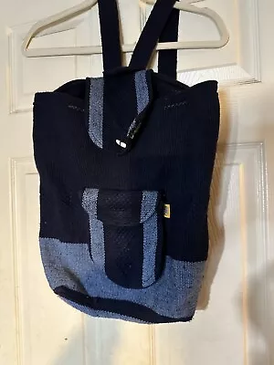 BACKPACK  HIPPIE GEAR  MEXICO AUTHENTIC PINZON  Navy & Light Blue Knit • $15.99