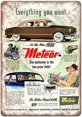 1950 Mercury Meteor Automobile Vintage Ad Reproduction Metal Sign A317 • $21.95