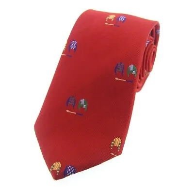 Red Silk Horseracing Tie - Silks & Whip • £9.99