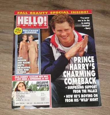 Hello Canada '12 Magazine Prince Harry NAOMI WATTS Julia Roberts IAN Somerhalder • $25.76