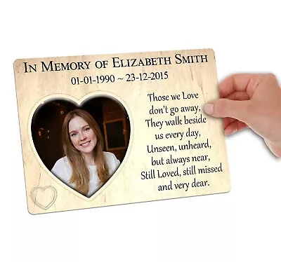 Large Memorial Plaque With Photo. Personalised. For Family Garden Grave • £12.99