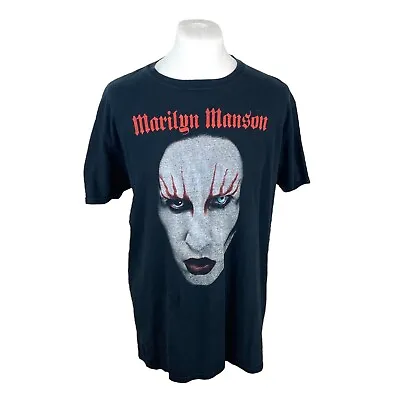Marilyn Manson Vintage T Shirt Black Large Graphic Metal 2000s Band Tee Y2k • £25