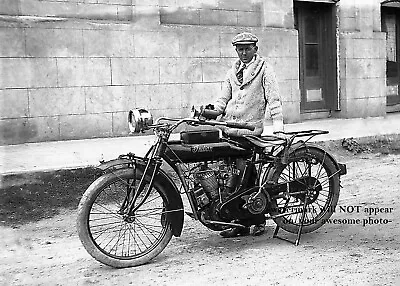$5.48 • Buy 1900s Vintage Indian Motorcycle PHOTO Early Bike & Rider Cool Pic
