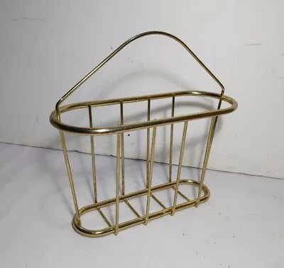 Vintage Retro Gold Metal Magazine Rack Mid Century Modern • $31.50