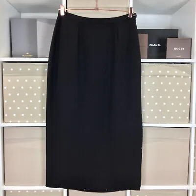 John Lewis Maxi Skirt Size 16 Black Beaded Hem Side Split W31 L36 JFW Formal NEW • $22.88