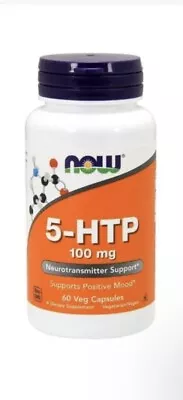 Now Foods 5-HTP 100mg 60 VegCap Neurotransmitter Support Exp: 08/28 • $16