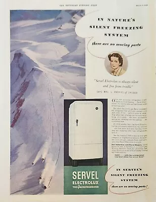 1938 Servel Electrolux Gas Refrigerator Vintage Ad Nature Silent Freezing System • $14.95