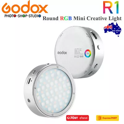 AU*Godox R1 RGB LED Mini Creative Light (2500K- 8500K  Silver  Magnetic) • $129