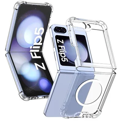 $11.99 • Buy For Samsung Galaxy Z Flip 5 5G Magnetic Clear Case Shockproof  Ultra Slim Cover
