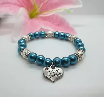 Wedding Maid Of Honour Bridesmaid Godmother Flower Girl Bracelet Gift Present  • £4.80