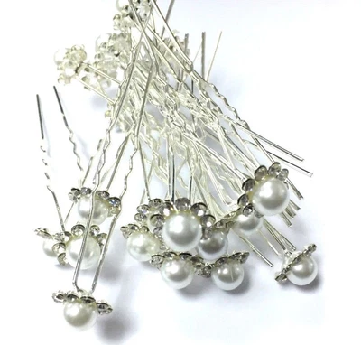 £2.99 • Buy Flower Wedding Hair Pins Bridesmaid Crystal Diamante Pearls Bridal Clips Grips