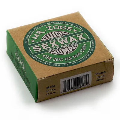 Mr Zogs Sex Wax Quick Humps Cool To Mid Warm Water Surfboard Wax Block.  • £5.65