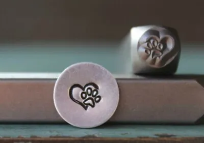 SUPPLY GUY 6mm Heart Dog Paw Metal Punch Design Stamp SGCH-141 • $11