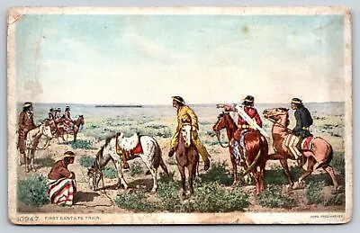 $3.70 • Buy Native Americana Indian~Scouts Spot First Santa Fe Train~Fred Harvey Postcard