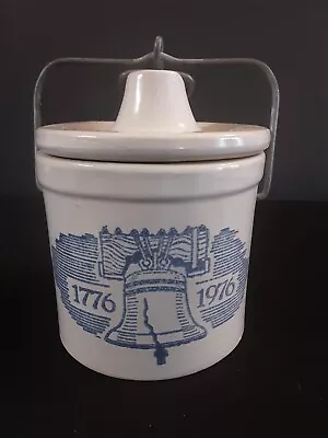 Vintage Bicentennial 1776 - 1976 Stone Ware Crock With Liberty Bell • $10.99