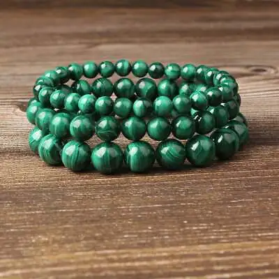 6/8/10MM Malachite Bead Bracelets Healing Gemstone Men Women Lovely Jewelry Gift • $2.06