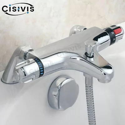 £35.99 • Buy Bathroom Thermostatic Bath Shower Mixer Taps Valve Exposed Bar Tap Brass Chrome