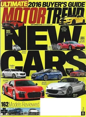 $7.99 • Buy MOTOR TREND 2015 SEPT - AMG GT S V 911 Turbo S V GT-R, 488 GTB