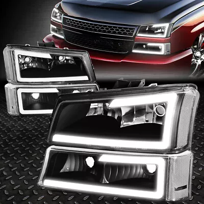 For 03-07 Chevy Silverado Avalanche Headlights Bumper Lamps Assembly W/ LED DRL • $94.88