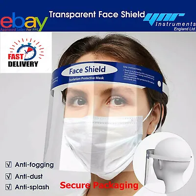 Full Face Covering Anti-fog Shield Clear Safety Protection Visor Guard  • £2.49