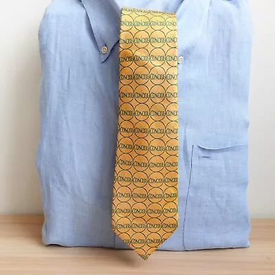 Concise Neck Tie Mens Yellow Green Solid Silk Classic Simple Formal Bold Dress • $18.88