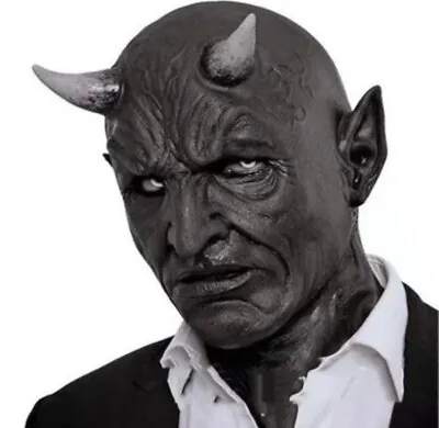 £19.99 • Buy Evil Horned Devil Scary Latex Horror Halloween Fancy Party Cosplay Headgear Mask