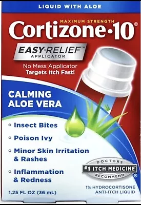 Cortizone•10 MAXIMUM STRENGTH EASY ITCH RELIEF APPLICATOR Healing Aloe NO MESS • $7.99