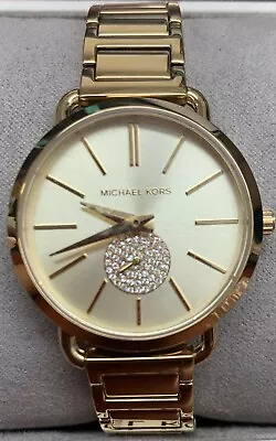 Michael Kors Portia MK4330 Gold Stainless Steel 32 MM Tonneau Ladies Watch • $120