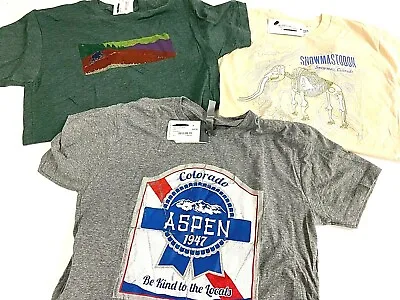 $34.99 • Buy $90 Set Of 3 Mens Size M T-Shirts NWT Cycle Bike, Mammoth Skeleton, CO Beer Logo