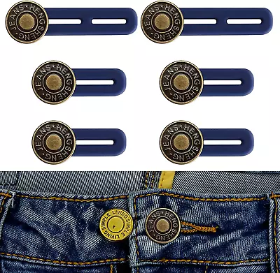 6Pcs Denim Waist Extender Button Metal For Jeans Pants Skirt Comfy Expander USA • $6.19