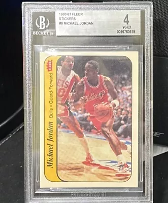 RARE 1986 Fleer Stickers #8 Michael Jordan BGS 4 ROOKIE (VG-EX) Chicago Bulls RC • $499