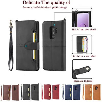 $18.99 • Buy Removable Leather Wallet Stand Card Slots Case Samsung S21 S20 S10 S9 S8 Note 20