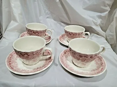 Set Of 4 (Four) Queens Myott Seasons Greetings Cups & Saucers • $29.50