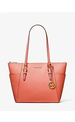 Michael Kors Charlotte Large Top Zip Tote Shoulder Bag In Tea Rose • $115.68