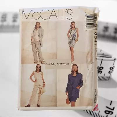 McCalls 6541 Womens Size 16 Jones New York Jacket Vest Dress Pants Uncut 1993 • $12.99