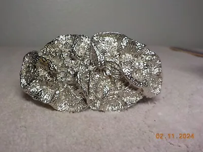 Mimi Di N 1974 Brutalist Belt Buckle Silver Nugget Style 3.5  L 1 3/4  T  3 Oz • $30