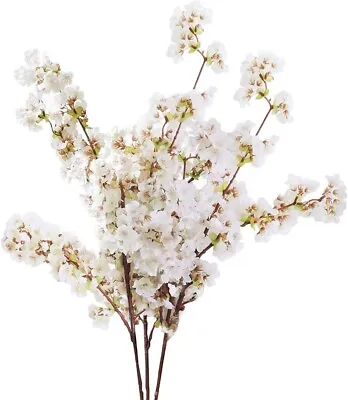 Silk Cherry Blossom Branches Artificial Cherry Blossom Tree Stems Set Of 3 • $29.99