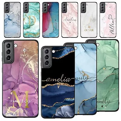 Personalised For Samsung Galaxy A14 A04s A15 A54 Marble Texture Phone Case Cover • £4.90