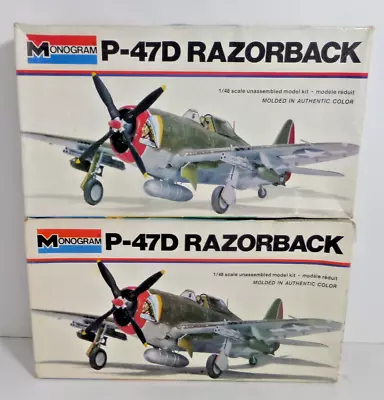 2x P-47D Razorback 1:48 Scale Monogram 5302 1977  Vintage • $24.13