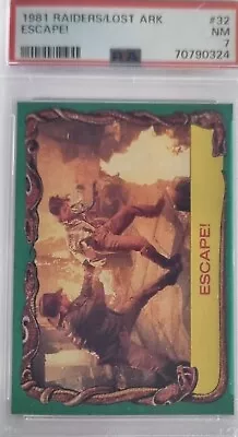 Indiana Jones - Raiders Of The Lost Ark (Card #32) NM PSA 7 *Topps 1981 *Rare  • $24.95