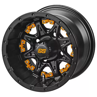 10  Revenge Mt Blk On 205/50-10 Deli Tires W/Orange Inserts (Set Of 4) Fits • $439