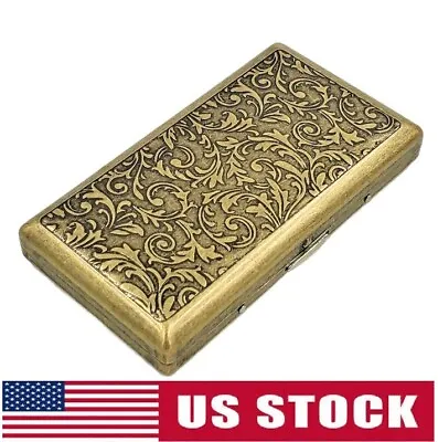 Victorian Style Cigarette Case Double Sided King & 100s Boteh Pattern Bronze • $12.99