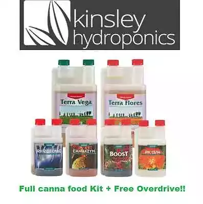 £77.99 • Buy Canna 250ml Full Kit + Free Overdrive Hydroponics PK Rhizotonic Zym Boost Terra