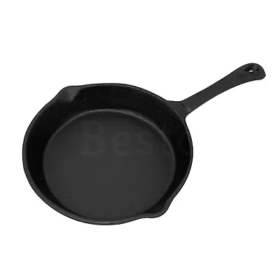 £15.99 • Buy Cast Iron Pre Seasoned Skillet Frying Pan Griddle BBQ Grill Induction Cookware 