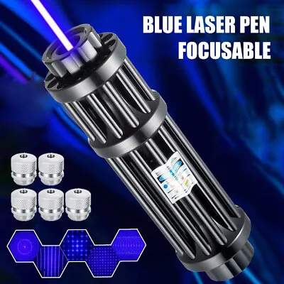 5 WATT High Power Blue Burning Laser Pointer Adjustable Visible Beam Dot Light • $69.29