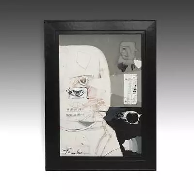 Michael Banks Pale Face 2 Painting On Board Framed Contemporary Folk Artist  • $2295