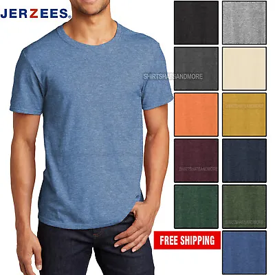 Mens Jerzees Premium Soft Ringspun Cotton/Poly Blend Tee Wicking Heather T-Shirt • $12.99