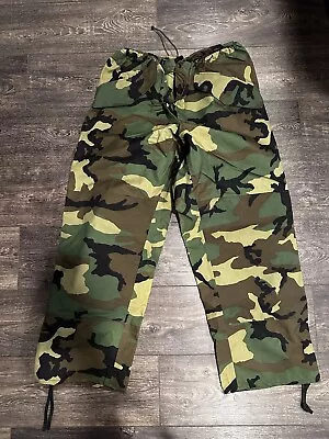 Military Woodland Cold Weather Goretex Pants Large Reg • $24.99